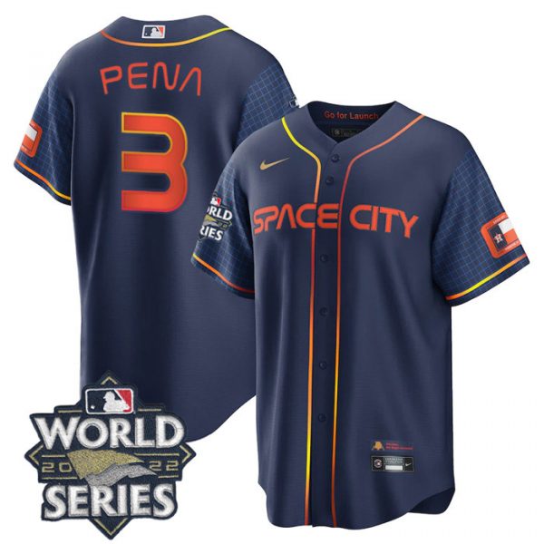 Astros 3 Jeremy Pena Navy Nike 2022 World Series City Connect Cool Base Jersey->houston astros->MLB Jersey